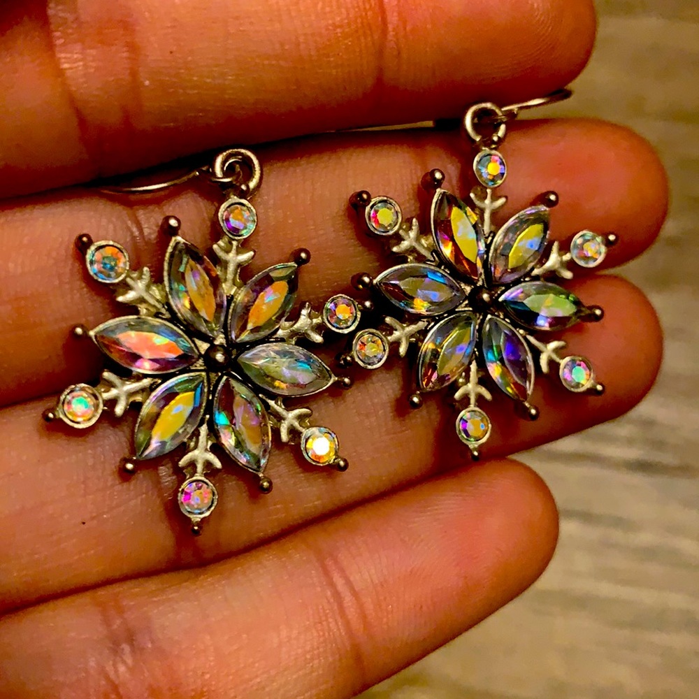 BC Iridescent Snowflake Earrings